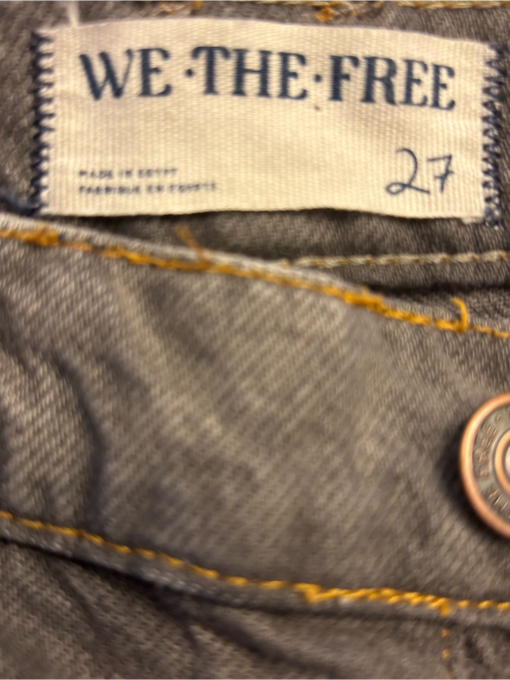 We The Free Good Luck Mid-Rise Barrel Jeans 27 Splatter Gray Baggy Wide Grunge - Picture 6 of 16